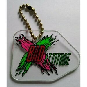 Rollergames Bad Attitude Pinball Keychain Roller Derby Sports Team 1990